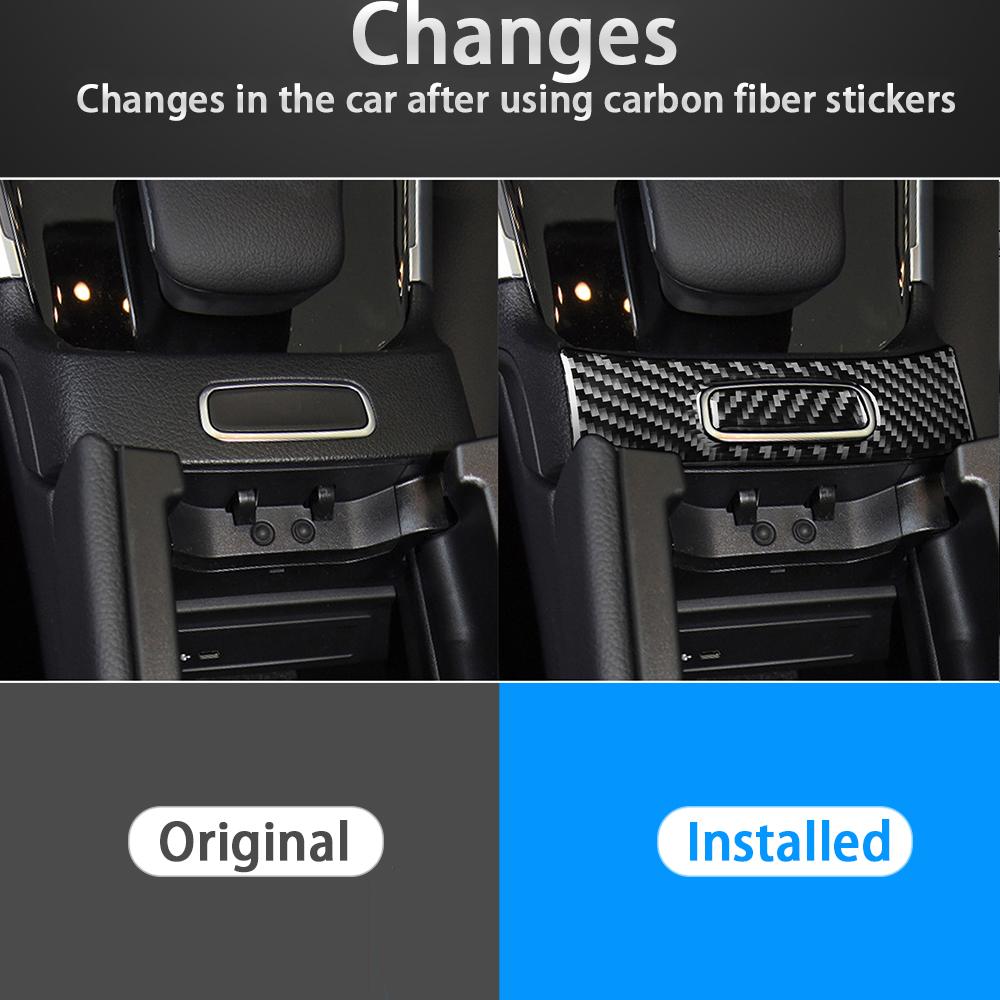 Car Armrest Box Switch Panel Cover Trim For Mercedes Benz GLB   Real Carbon Fiber Stickers Interior Styling