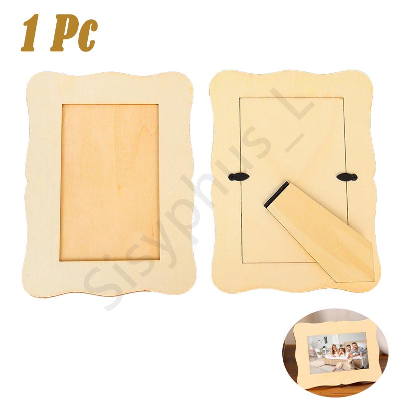Wooden DIY Photo Frame Painting Photo Wooden Blank Photo Frame Vertical Postcard Frame Set Home Decoration Wedding Accents