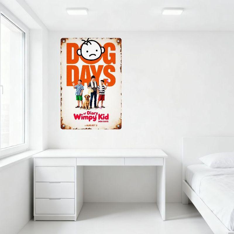Diary of a Wimpy Kid: Dog Days Vintage Metal Tin Sign, Movie Poster Art Wall Decor for Man Cave Bar Home Cafe Decoration, Custom