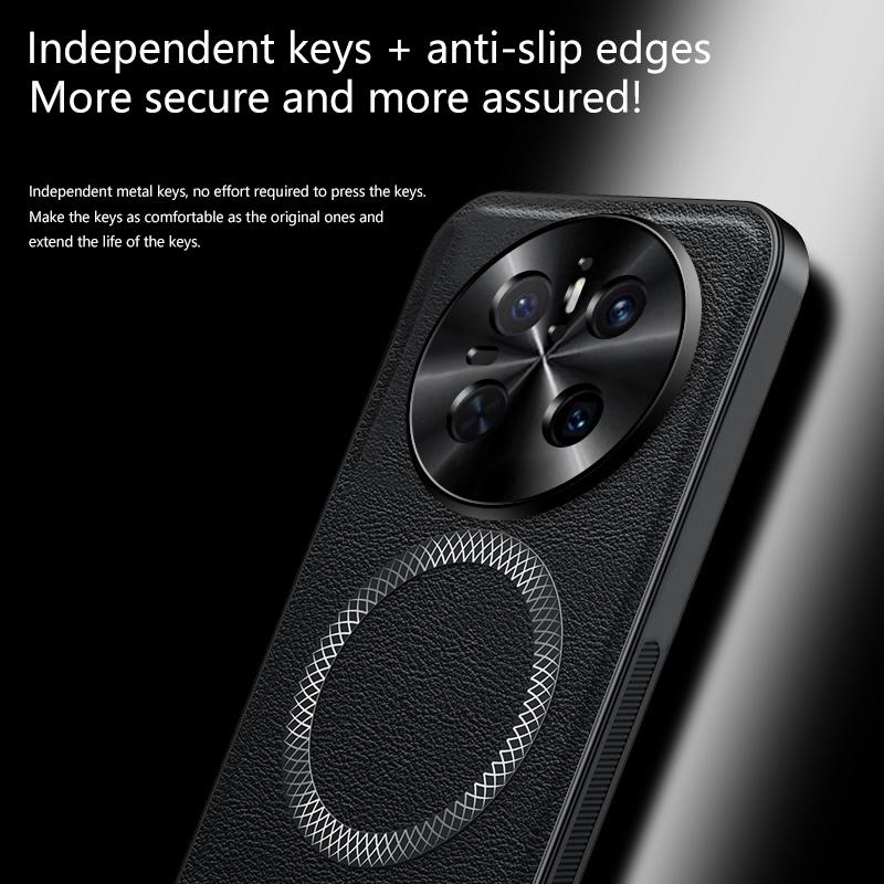 Pro Huawei Mate 70 & Mate 70 Pro Pouzdro Magnetické Elegantní Kožené Odolné proti opotřebení Objektiv Plně Kryté Protiskluzový Úchop Kryt Okraje Skořepina