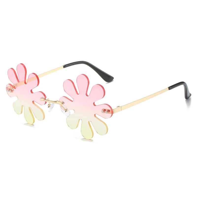 

Flower Shaped Sunglasses Women Boho Fashion Sun Glasses Ladies Rimless Flower Lens Funny Beach Party Glasses Summer Sunglasses
