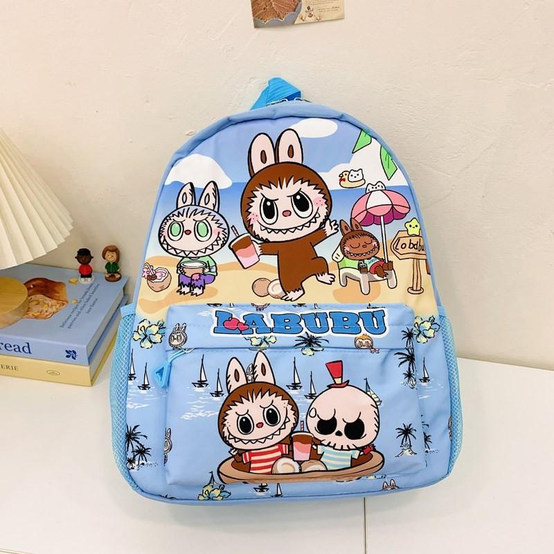 Adorable Bubble Mart Labubu Children Backpack Lightweight Nylon For School And Outdoor Fun