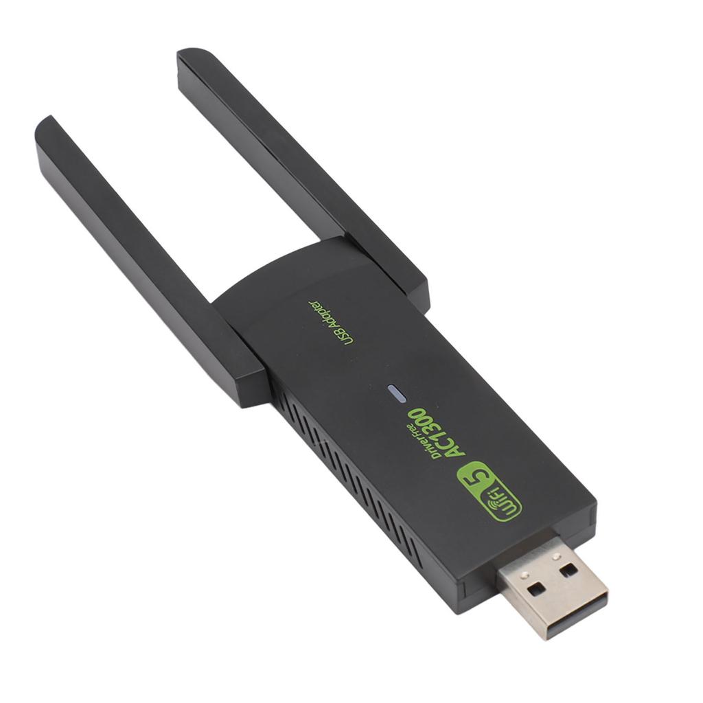 Wireless USB WiFi Adapter for PC 1300Mbps Dual 5Dbi Antennas 5G 2.4G WiFi Adapter MU MIMO WiFi Dongle for Windows 7 8