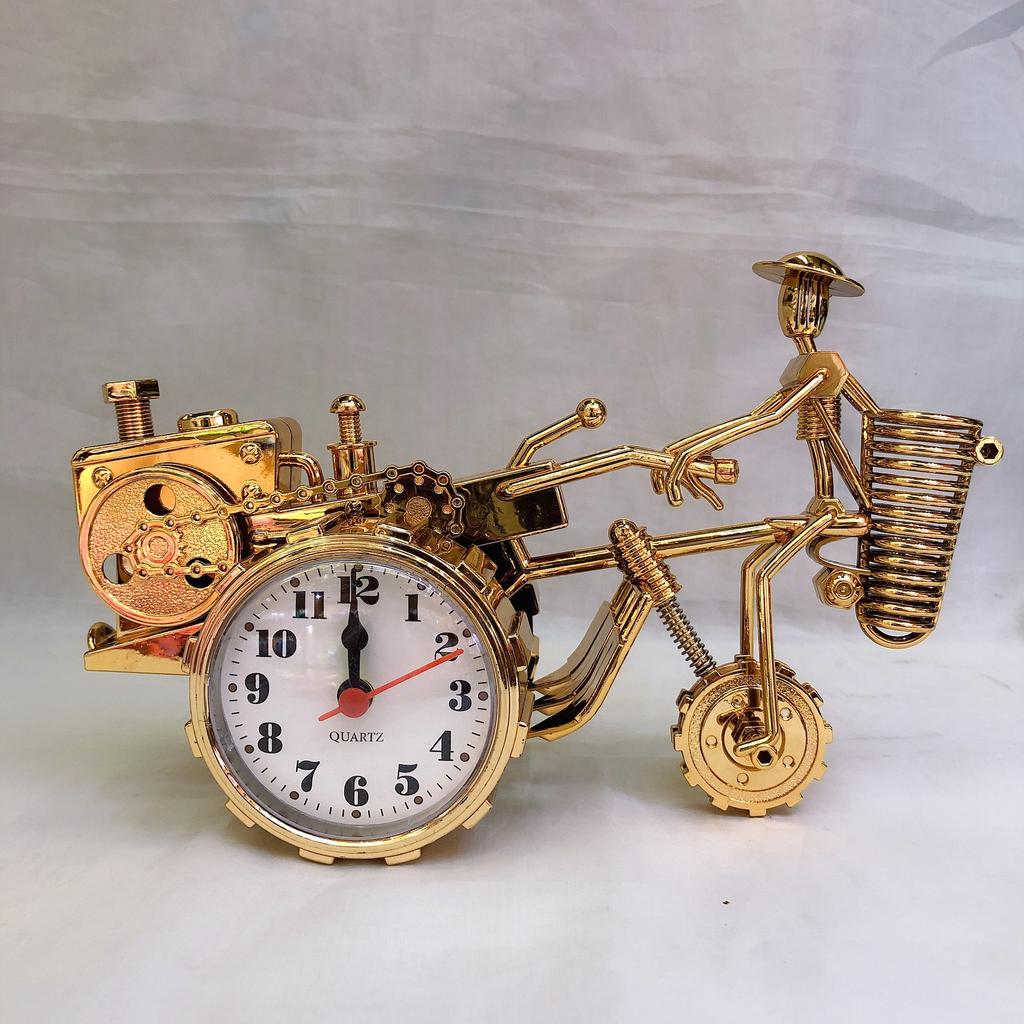 Retro nostalgic tractor alarm clock creative bedside small alarm clock wake up children desktop clock ornaments