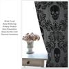 Gothic Black Damask Curtain Vintage Floral Exotic Suger Skull Window Treatments Bedroom Bone Skeleton Antique Bohemian Polyester Washable Ready