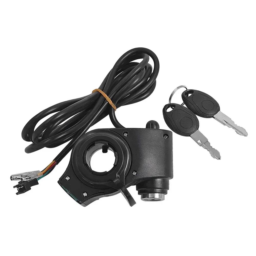Thumb Throttle with Digital Voltmeter LCD Display Power Switch with Key Lock for Electric Scooter Electric Bicycle Parts Throttles 2