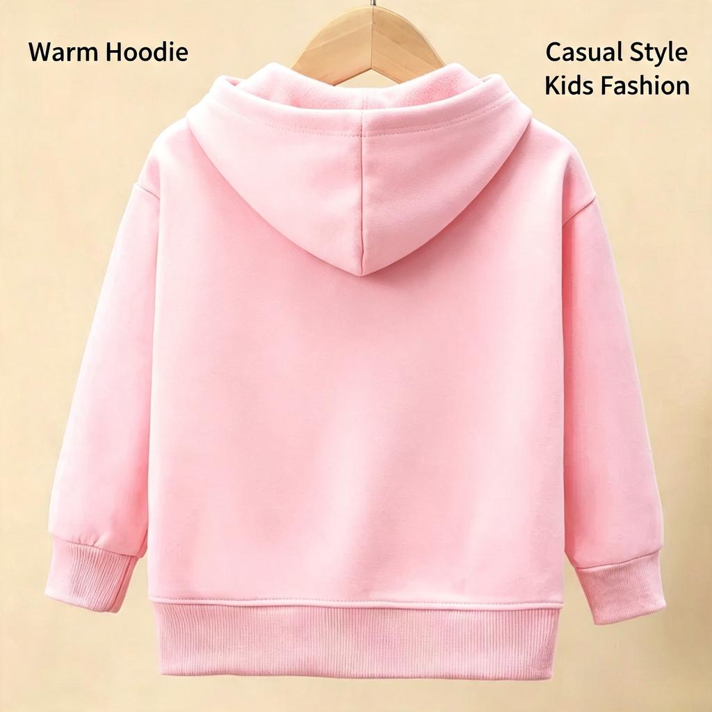 Latest Fall/Winter Children's Solid-Color Loose-Fitting Warm Hooded Sweater - Popular Boys' and Girls' Streetwear Top