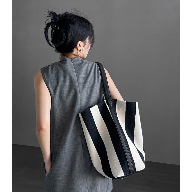 IELGY Женская холщовая сумка в полоску — фото 5