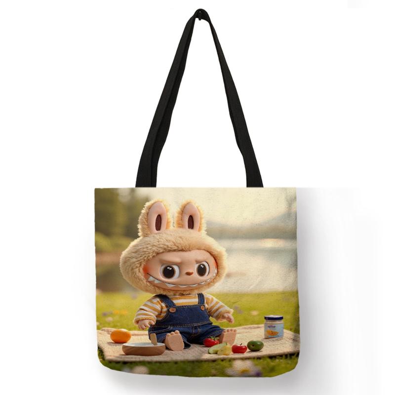 Borsa shopper Labubu trendy personalizzata stampata 5404
