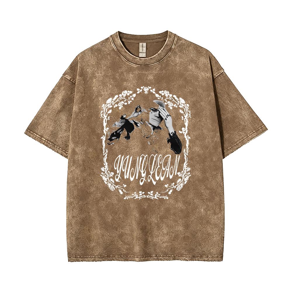 Camiseta Gráfica Vintage Lavada Ecco2K Pxe Album Drain Gang Bladee Yung Lean para Hombre y Mujer, Camisetas Oversize de2273