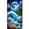 Large Size Mosaic DIY Full Diamond Painting Kits Art Beautiful Waves and Moon Embroidery Cross Stitch Rhinestones