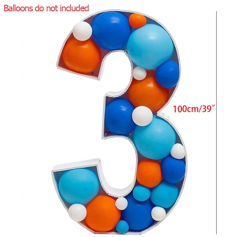 Birthday Figure Balloon Filling Box Large Number 1-9 Mosaic Balloon Frame Foam Cardboard For Birthday Party Anniversary Decor