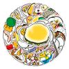 50pcs Cute Lazy Egg Waterproof Stickers for Luggage, Scooters, Computers, and Tablets
