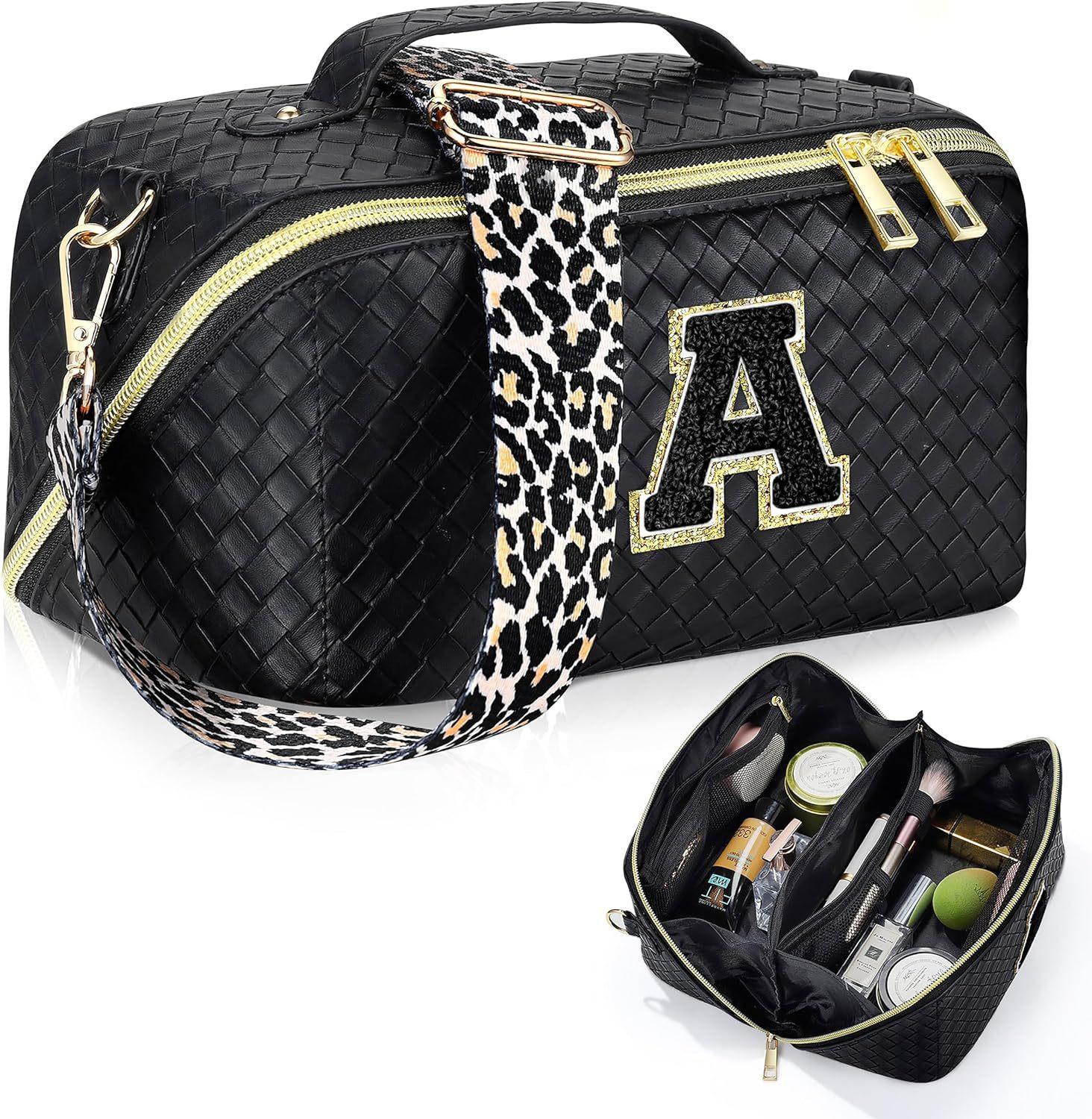 

Makeup Pattern Woven Pouch Large Capacity Portable Crossbody Bag Travel For StyleA