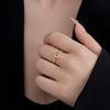 Diamant Hufeisen Schnalle Form Offener Ring Damen, High-End Mode Persönlichkeit Design Exquisites Ringzubehör Geschenk