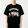 Kawaii Summer Cartoon Animals Graphic Tshirt Unisex Red Panda Panda Raccoon Print Loose Short Sleeve Modal Cotton Casual Tops