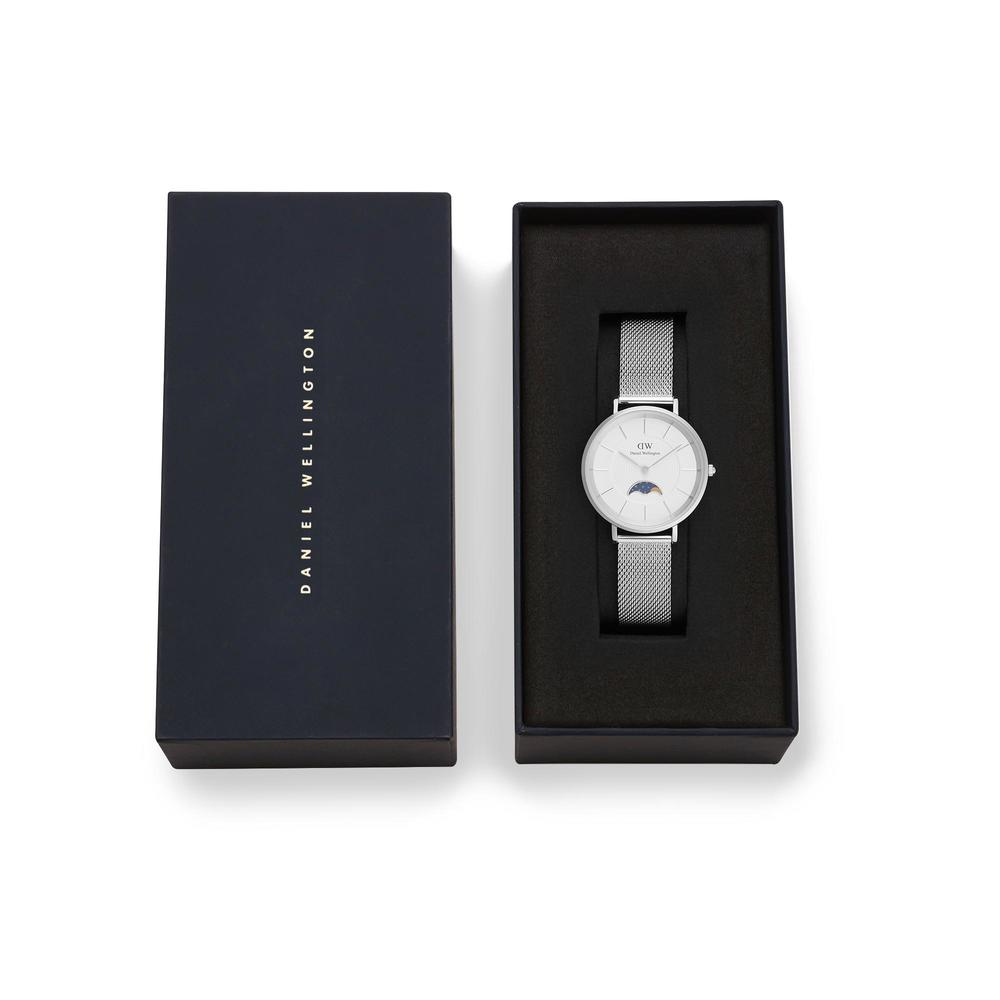 Danielwellingteon Petite Lune Sterling Moonphase Silver Fashion Wristwatch