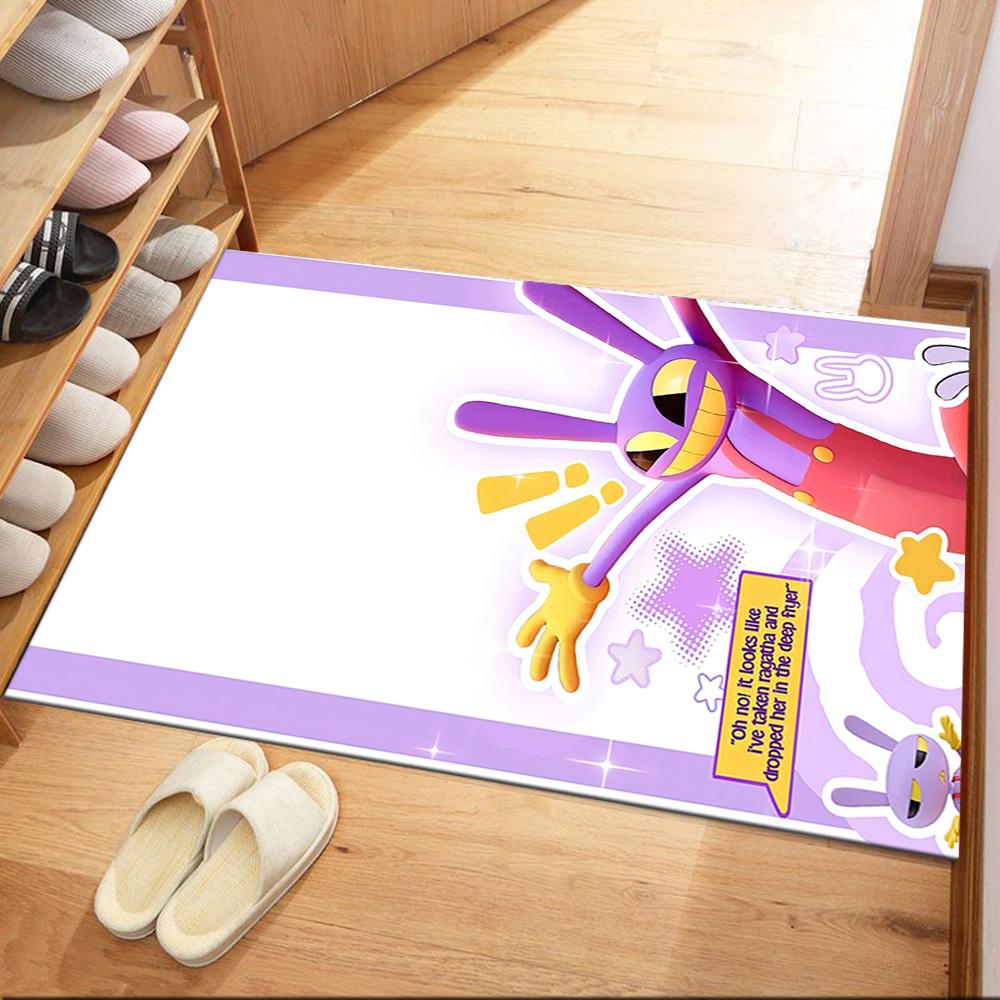 Digital Circus Floor Rug Office Rug Suitable for Playrooms Study room Outdoor Living Rooms Anti-slip Rug Anime Office Decor