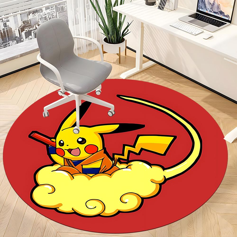 1pc Pikachu Cloud Chair Carpet for Office Non Slip, Machine Washable Rug for Office, Room Holiday Decor for Christmas, Birthday Polyester