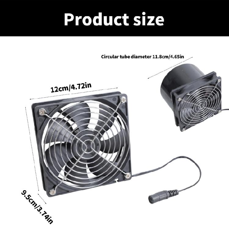 12cm Adjustable Ventilation Fan 3000RPM DC12V with Speed Controller for Enhances Airflows In Kitchens and Workshops