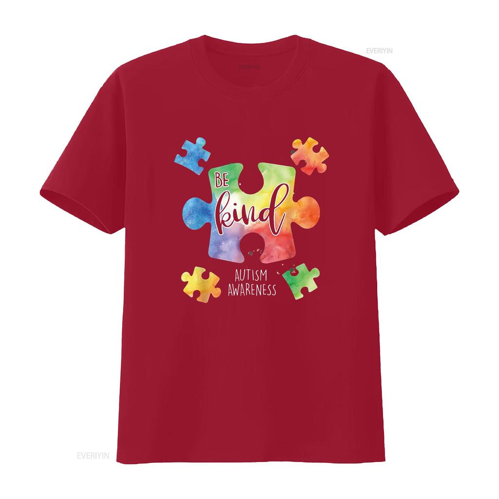 Cute Puzzle Toy Pieces Autism Kind Awareness Womens Summer T Shirt Comfortable and Fashionable Top vintage Washed Breathable