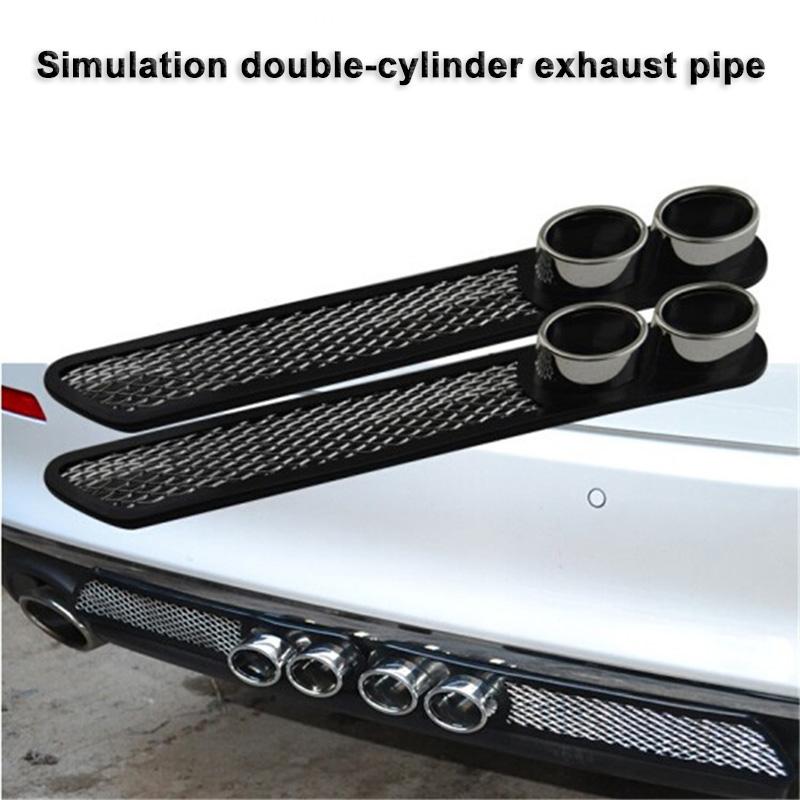 Car Simulation Tuyere Exhaust Pipe Mouth Decoration Sticker 3D Fake Air Vent At The Rear  Exterior Modification