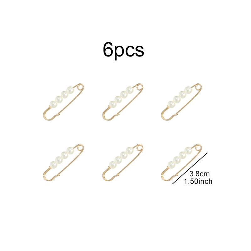 

6pcs Adjustable Buckle Artificial Pearl Waist Pin Clips For Trousers Pants Skirts Dress Waistline Adjusting Shirts Sweater TMZ