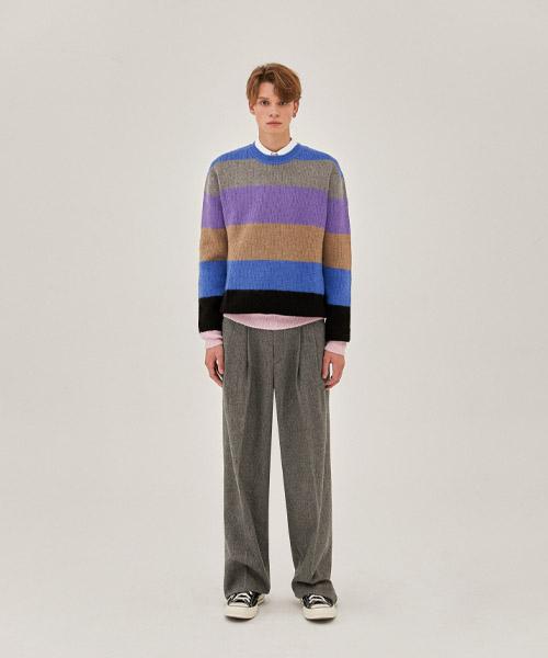DENIVEL Men'S Rainbow Knit (Pink)
