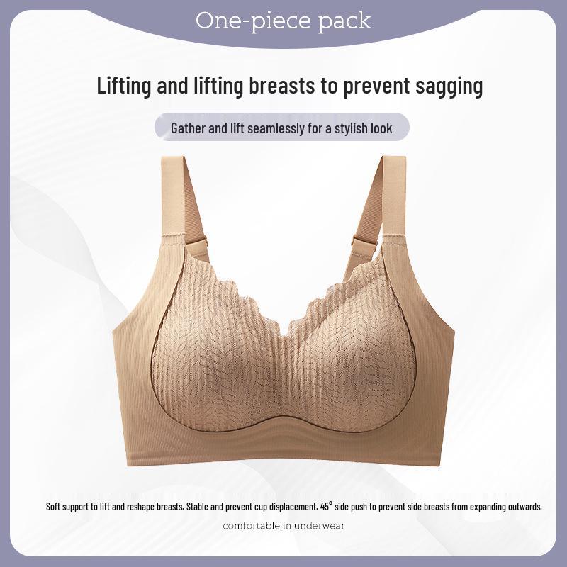 Women's Seamless Push-Up Bra - Anti-Sagging, Wire-Free, Fixed Cup with Side Support