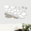 20pcs Irregular Geometric Cobblestone Pattern Mirror Wall Sticker Self-adhesive Detachable Colored Acrylic Mirror Wall Decals