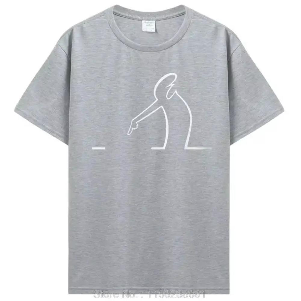 La Linea TV Erkekler İçin İşaret Eden Mizah Günlük Tişört Yenilikçi Trend Bol Komik Pamuklu Tişört Bisiklet Yaka Üstler