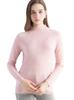 Women's Slimming Wool Long-Sleeve Half-High Neck Top - Solid Color, Versatile Basic