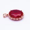 Exquisite Pure 585 Russian Purple Gold Egg Surface Redstone Necklace Luxury High-End Temperament Rose Gold Pendant Necklace