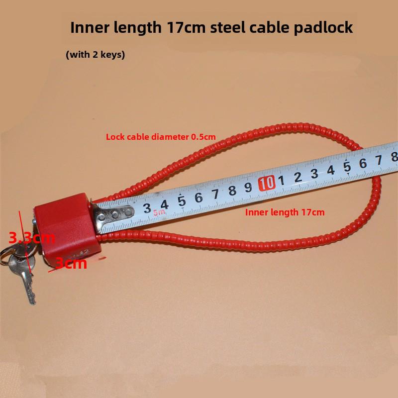 Extended Wire Rope Padlock for Cabinets – Anti-Theft Long Beam Lock