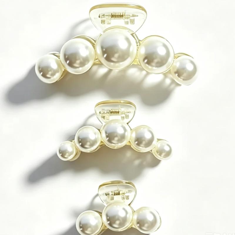 Simple Temperament Pearl Hair Clip for Woman Korean Shark Clip Girl's Ponytail Clip
