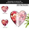 Acrylic Stained Glass Style Heart Suncatcher, 2D Flat Acrylic Window Hanging Ornament for Valentine's Day & Love Themed Gifts