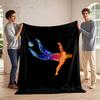 Colorful Abstract Soccer Player Artwork Flannel Blanket for Bedroom, Living Room, Sofa, and Nap Sofas.