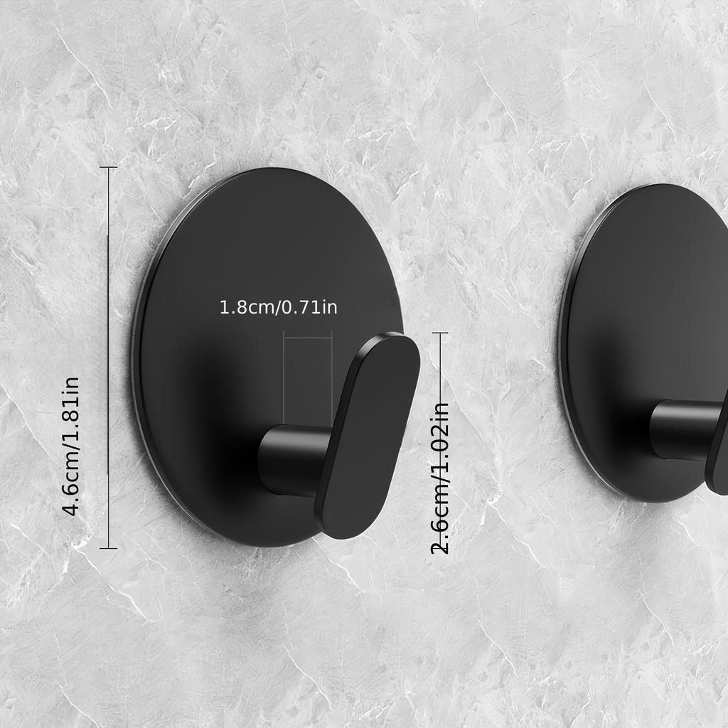 Toilet towel hooks, 2/4/6 adhesive hooks, stainless steel shower hooks, used for hanging bathrobes, loofah nets, jackets, clothes, hats