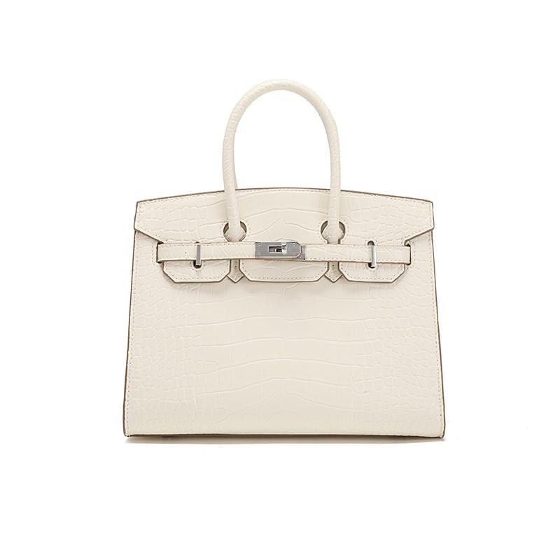 Womens Crocodile Texture Shoulder Bag Large Capacity Soft Leather Tote Handbag Daily Casual Use