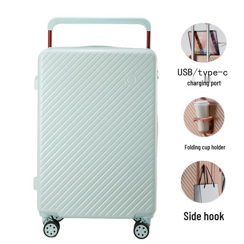 20" Wide Drawbar Carry-on Suitcase with Universal Wheels, Drop-resistant, Travel Combo Lock, High-Value for Students
