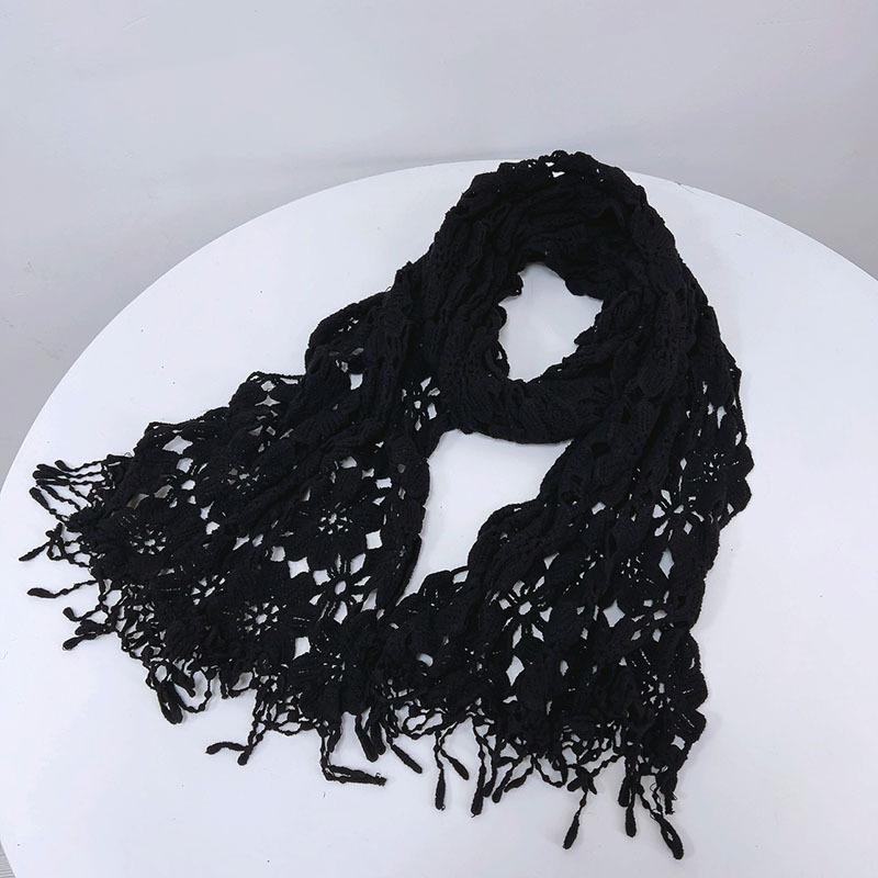 Sweet Spring And Autumn Lace Cotton Scarf Women's Knitting Soft Thin Small Shawl Winter Warm Scarves