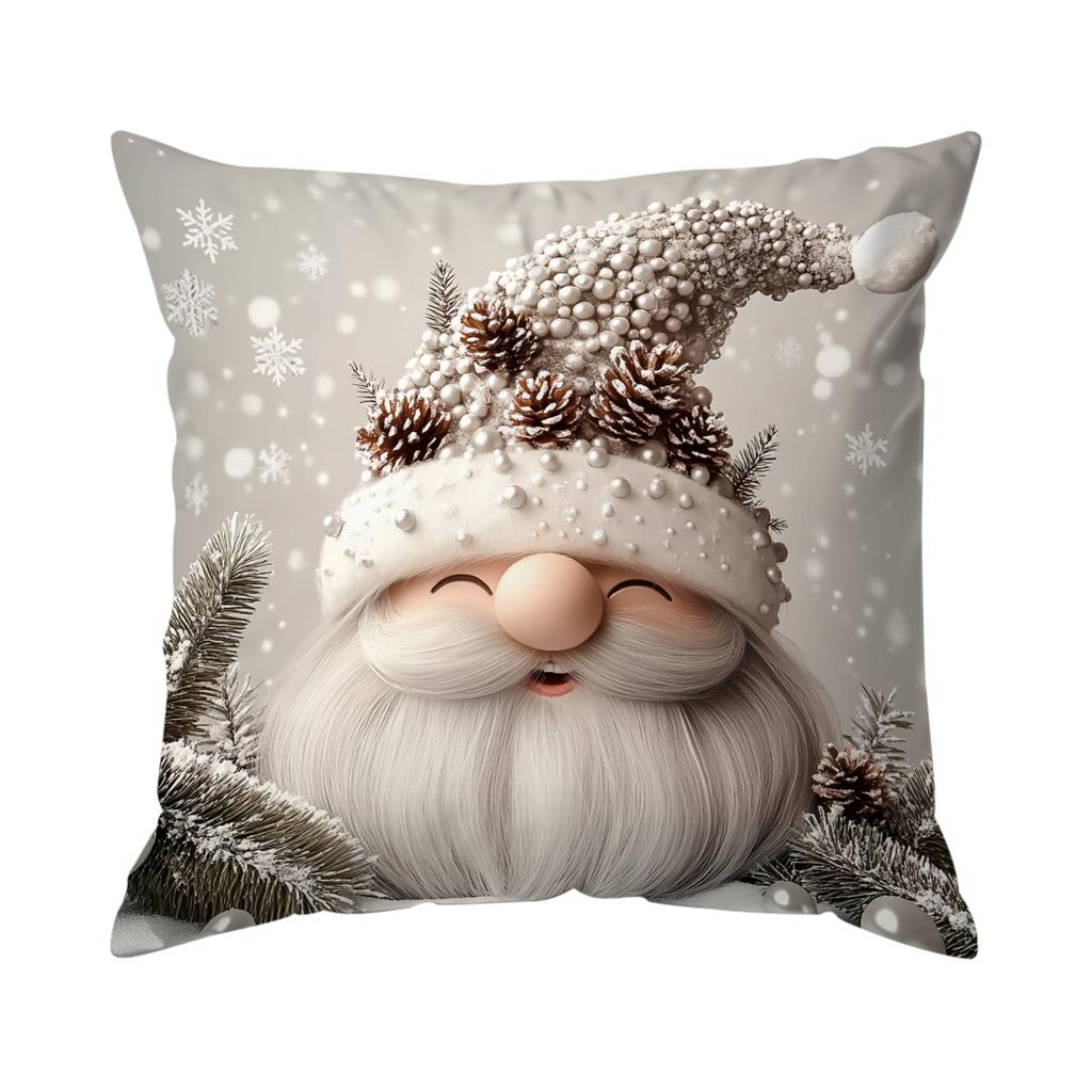 Silver Christmas Theme Pillowcase Printed Polyester 45x45cm Throw Pillowcover Decorative Sofa Cushion Pillowslip Home Decor