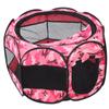 Foldable Pet Playpen Mesh Open Air Exercise Pen Tent House Playground for Dogs and CatsXBD95 Pink