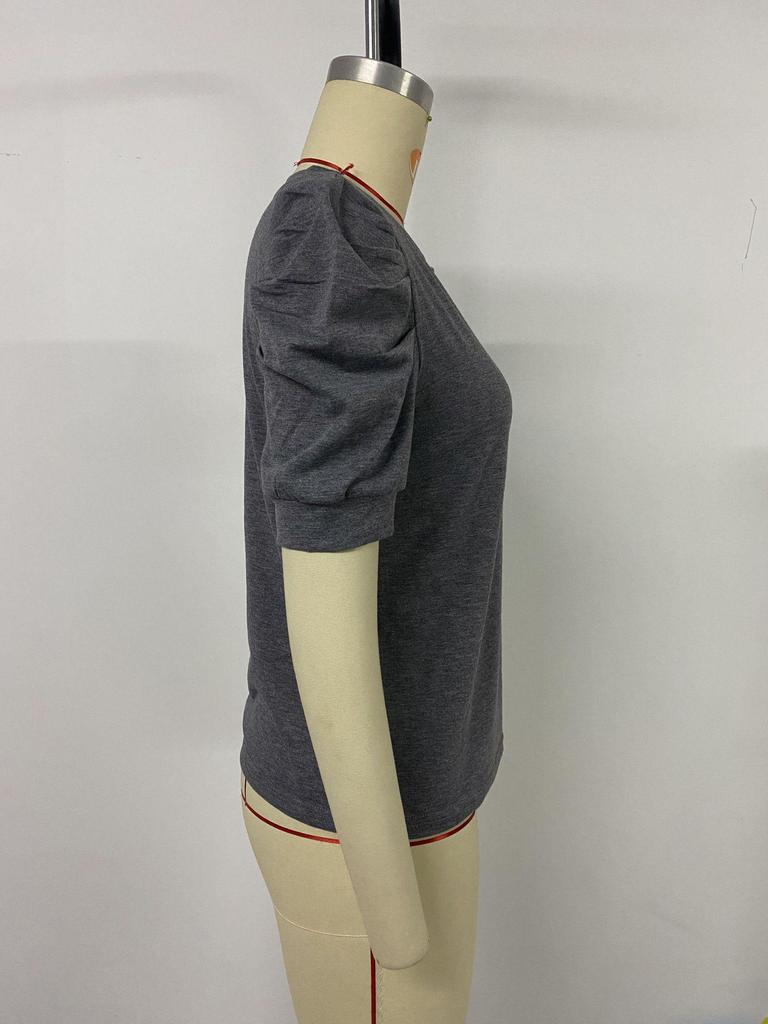 European & American Summer Puff Sleeve Women’s Casual T-shirt
