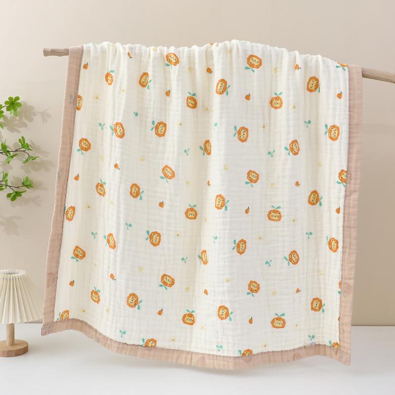 Baby Cotton Gauze Bath Towel Six-Layer High-Density Seersucker Children'S Quilt Baby Children'S Bath Towel Lunch Break Small Bag Towel