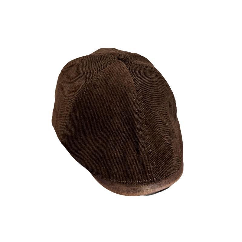 Nouvelle casquette gavroche en velours côtelé PU: Mode rétro britannique pour l'automne/hiver