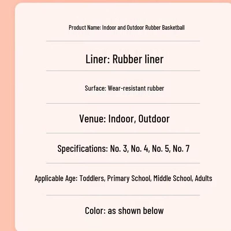 LISM Indoor/Outdoor Non-slip Kids Competition Basketball