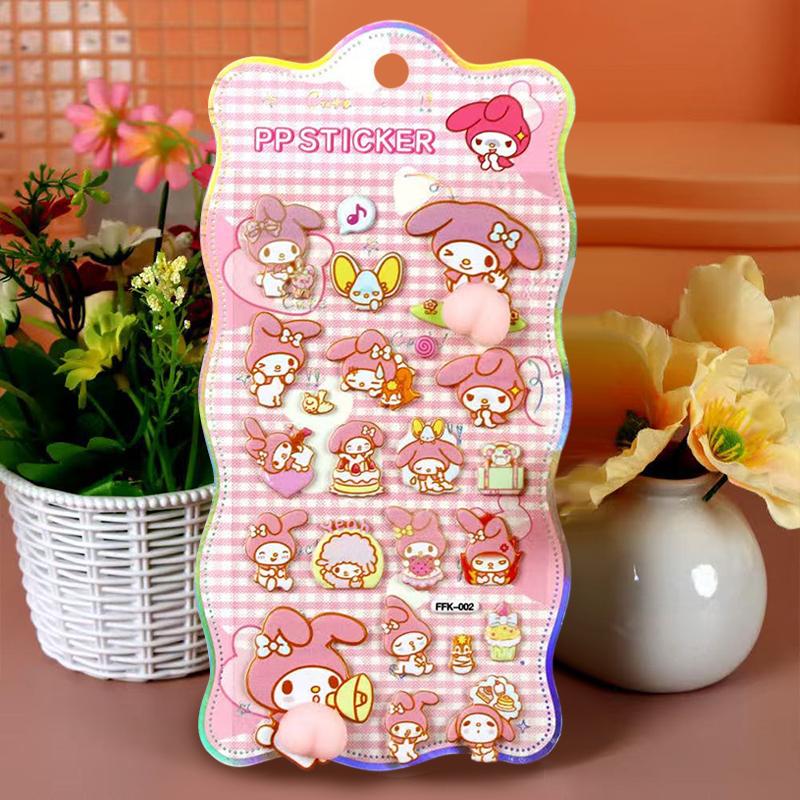 1Pcs Kawaii Sanrio Hello Kitty Soft Puffy Butt 3D Stickers DIY Laptop Scrapbook Phone Case Decor Decals Decompression Gifts