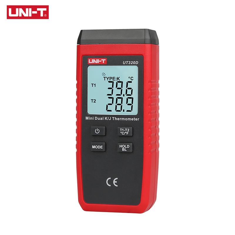 UNI-T UT320A UT320D Digital Thermometer Mini Dual Contact Thermocouple Type K J High Temperature Meter Tester -50℃ to 1200℃