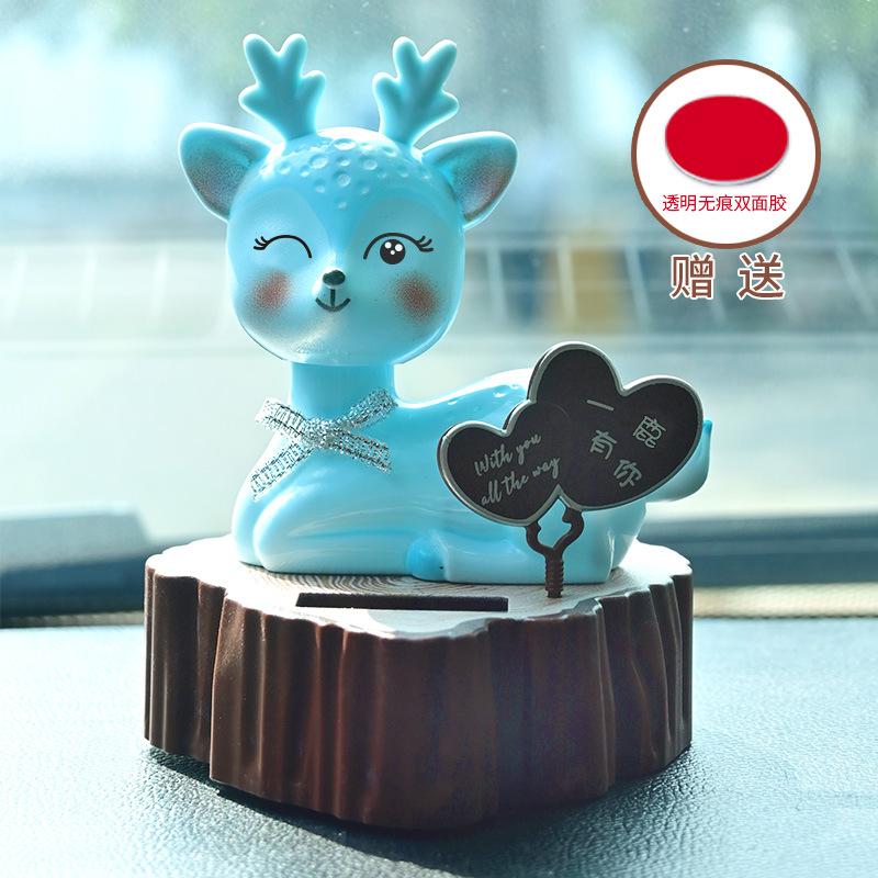

Solar Car Ornament Automatic Swing Deer Figurine Animal Doll Child Toy Holiday Gifts Center Console Car Accessories Home Decor